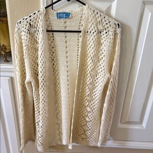 Antique crochet Cream Open Knit Sweater from the 40s 50s in collector condition